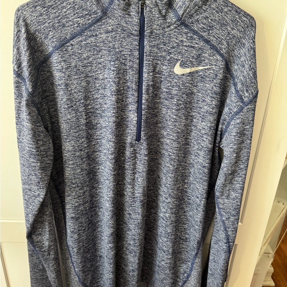 Nike Men's Navy Heather Dri-FIT Half-Zip Performance Jacket